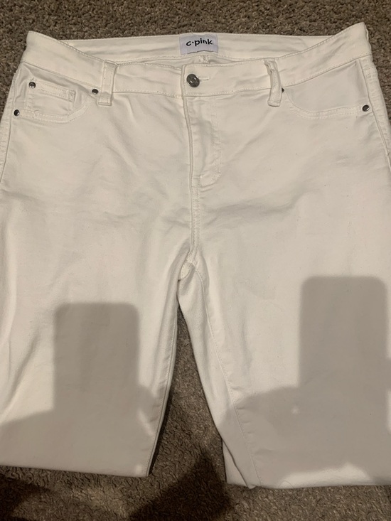 C Pink Denim - PINK Victoria's Secret Cream High-Rise Jeans